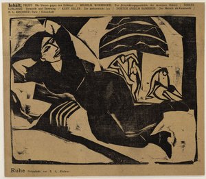 Liegende Frau (Ruhe) (aus: Der Sturm ...) von Ernst Ludwig Kirchner