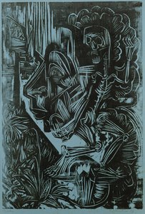 Selbstporträt mit tanzendem Tod, 1917 von Ernst Ludwig Kirchner
