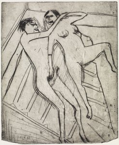 Sitzendes Mädchen am Strand/Liebespaar von Ernst Ludwig Kirchner
