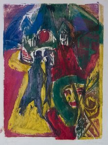 Straße mit Kokotte, Berliner Straßenszene, 1915-1916 von Ernst Ludwig Kirchner