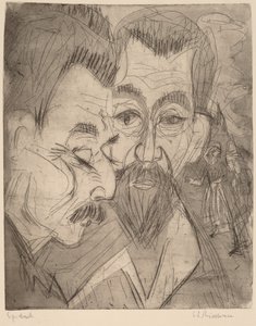 Zwei Bauernköpfe von Ernst Ludwig Kirchner