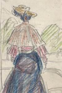 Frau in Landschaft von hinten gesehen von Ernst Ludwig Kirchner