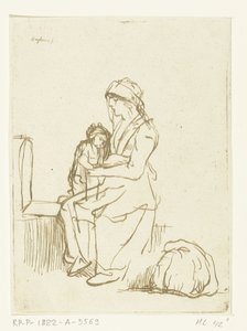 Mutter mit Kind auf ihrem Schoß von Ernst Willem Jan Bagelaar