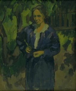 Eine Dame in einem Garten. Anna Thorup von Ernst Zeuthen