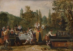 Fröhliche Gesellschaft in einem Park von Esaias van de Velde