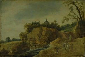 Felsige Landschaft mit einer Burg von Esaias van de Velde