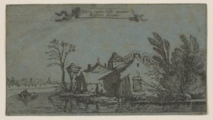 Bauernhof rechts eines Flusses