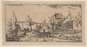 Landschaft mit Brauerei, aus Landschaften von Esaias van den Velde I