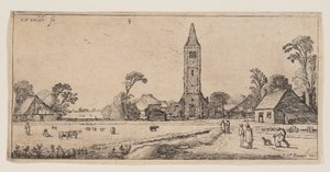 Pfad rechts führend zu einem Dorf, aus Landschaften von Esaias van den Velde I
