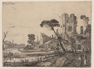 Zwei Mönche auf einem Pfad von Esaias van den Velde I