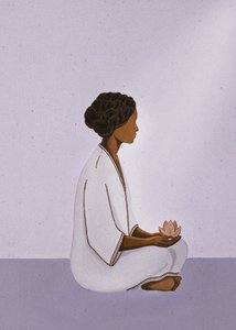 Meditierende Frau mit Lotus