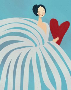 Gelassene Frau mit Herz von Essa Van Reis