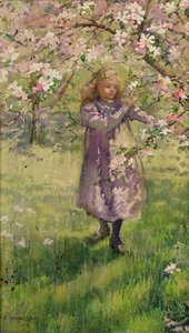 Apfelblüten pflücken, 1901 von Ethel Horsfall Ertz