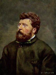 Musik. Der französische Komponist Georges Bizet. Illustration von Georges Bizet, Österreich, ca. 1900