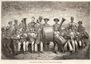 Kinderorchester in Gabun, 1876