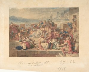 Priamos und seine Familie trauern um den Tod von Hektor von Etienne Barthelemy Garnier
