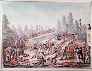 Transport von Leichen während der Revolution (Aquarell, ca. 1790)