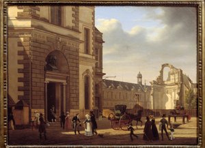 Eingang des Louvre-Museums und Ruinen von Saint Louis du Louvre