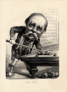 Fliegendes Blatt - Illustration von Etienne Carjat (1826-1906): Billard - Feval Paul (1816-1887) von Etienne Carjat