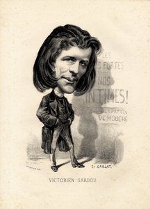 Flugblatt - Illustration von Etienne Carjat (1826-1906): Literatur - Victorien Sardou (1831-1908)