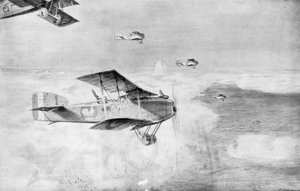 Ein französisches Geschwader von Tagesbombern über einem Wolkenmeer, 1918, 1926 von Etienne Cournault