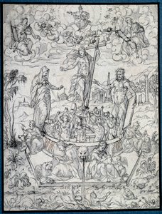 Allegorie der Religion. Zeichnung von Etienne Delaune (1518-1583/95) 16. Jahrhundert Paris, Louvre Museum