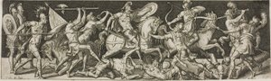 Kavallerie und Fußsoldaten