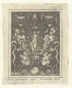 Venus mit Amor zwischen vier brennenden Herzen von Etienne Delaune