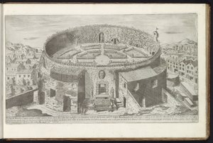 Mausoleum van Augustus met een aangelegde tuin te Rome von Etienne Duperac