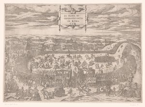 Päpstliches Fest auf dem Testaccio in Rom im Jahr 1534 von Etienne Duperac
