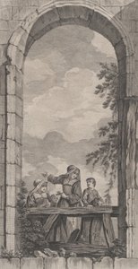 Die Kapelle der Enfants-Trouvés in Paris: Nonnen und Jungen betrachten die Krippe, 1757