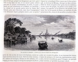 Gesamtansicht von Bangkok. Zeichnung von E. Bocourt