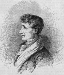 Porträt von Joseph Joubert (1754-1824), französischer Schriftsteller. Gravur von Bocour in „Le Magasin pittoresque“