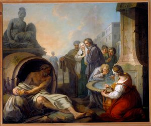 Diogenes zerbricht seinen Becher von Étienne Jeaurat