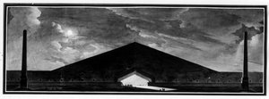 Grabdenkmal „charakterisierend die Art der Schattenarchitektur“ - E.L. Boullée von Etienne Louis Boullee