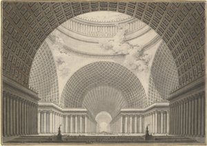 Perspektivische Ansicht des Inneren einer Metropolitankirche von Etienne Louis Boullee