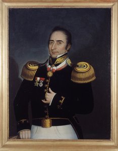 Porträt von André Hippolyte Bouchard, der an der Revolution von Buenos Aires am 25. Mai 1810 teilnahm, von Étienne Prosper Berne-Bellecour (1838 - 1910) von Etienne Prosper Berne Bellecour