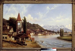 Ansicht des Dorfes Thun in der Schweiz von Etienne Raffort