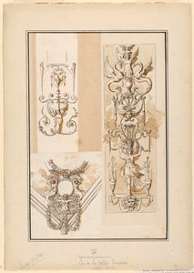 Entwurf für ornamentale Arabeskenmotive von Etienne de Lavallee Poussin