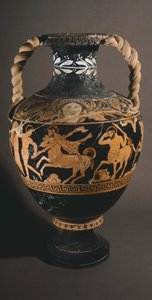 Amphore des Malers der Kentauromachie. Rotfigurige Keramik aus Porano (Umbrien). Etruskische Zivilisation. 4. Jahrhundert v. Chr. von Etruscan