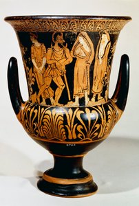 Kalyx-Krater mit einer Szene aus der Unterwelt mit Charon und Mädchen
