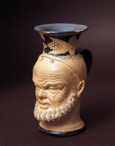 Etruskische Zivilisation, Vase mit dem Gesicht des Silenus