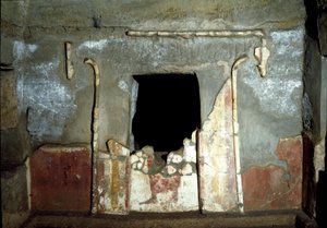 Etruskische Zivilisation: Eingang des François-Grabes in der Nekropole von Ponte Rotto, 4. Jahrhundert v. Chr. Vulci, Italien von Etruscan