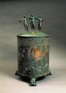 Preneste, Die Ficoroni Cista (Kupferkiste zur Aufbewahrung von Schmuck) mit einer Darstellung des Argonauten-Mythos von Etruscan