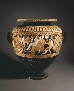 Stamnos (Flüssigkeitsbehälter). Rotfigurige Keramik aus Porano (Umbrien). Etruskische Zivilisation, 4. Jahrhundert v. Chr. von Etruscan
