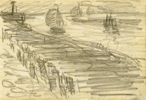 Segelschiffe auf der Schelde von Eugeen van Mieghem