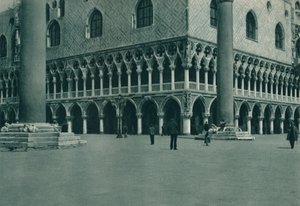 Ecke des Dogenpalastes auf der Piazzetta di San Marco, Venedig, Italien, 1927 von Eugen Poppel