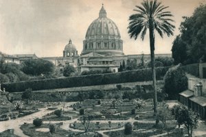 Gärten des Vatikans und Kuppel des Petersdoms, Rom, Italien, 1927 von Eugen Poppel