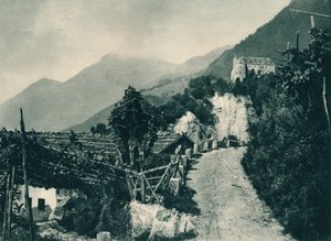 Landschaft mit Schloss Tirol, Meran, Südtirol, Italien, 1927