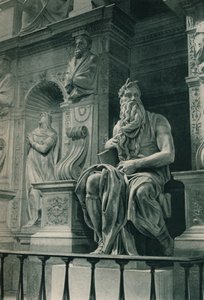 Moses, Skulptur von Michelangelo in der Kirche San Pietro in Vincoli, Rom, Italien